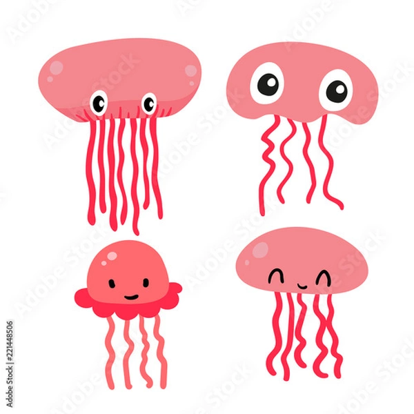 Fototapeta jellyfish character vector design