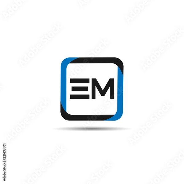 Obraz Initial Letter EM Logo Template Design
