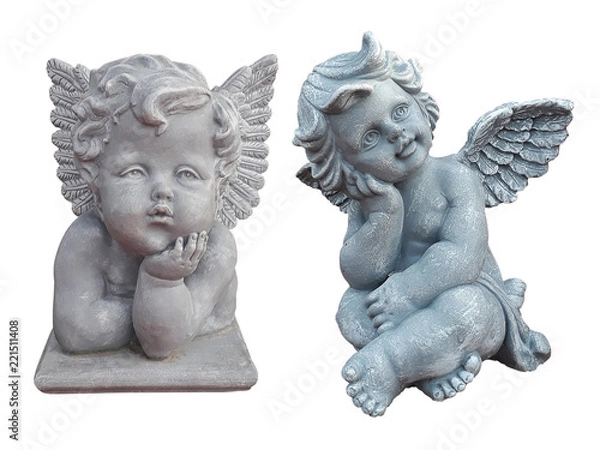 Obraz Cupid sculpture on white background.