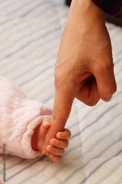 Fototapeta 赤ちゃんと母親の手