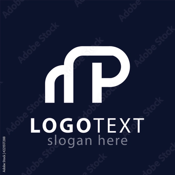 Obraz mp initial letter logo icon vector template