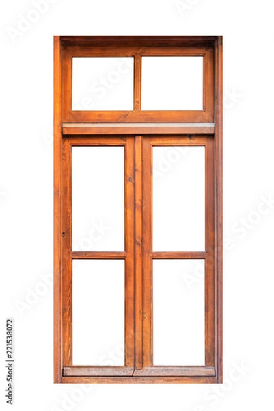 Obraz A wooden window isolated on white background