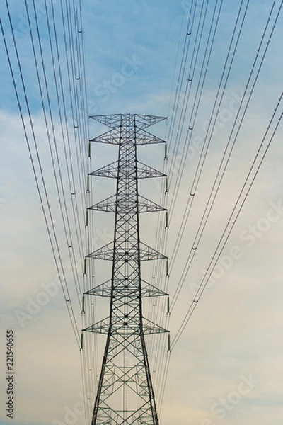 Fototapeta High voltage pole