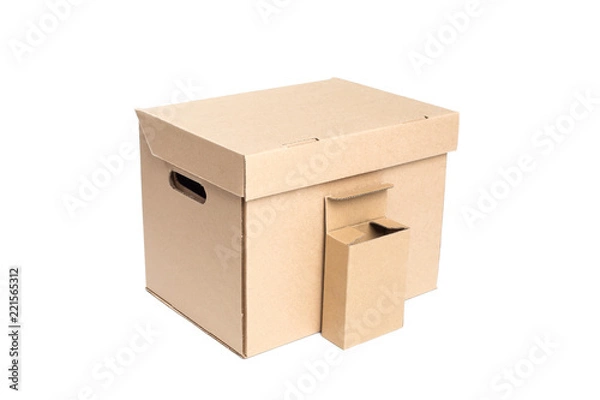 Obraz Cardboard boxes. Isolated on white.