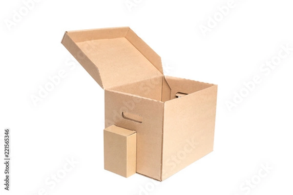 Obraz Cardboard boxes. Isolated on white