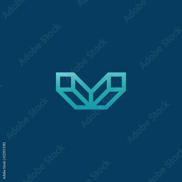 Fototapeta Abstract vetor logo vector design. Sign for business, internet communication company, digital agency, marketing. Modern decorative geometric icon.