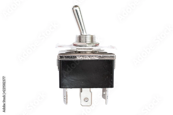 Fototapeta toggle AC switch isolated on white background with clipping path