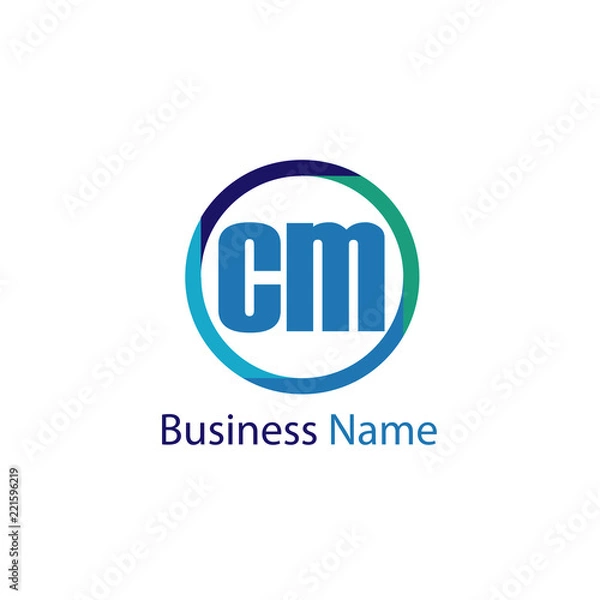Obraz Initial Letter CM Logo Template Design