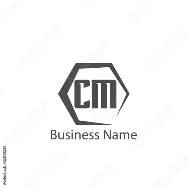 Fototapeta Initial Letter CM Logo Template Design