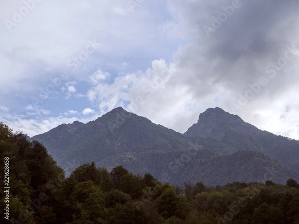 Obraz Clouds over the mountain Krasnaya Polyana Sochi