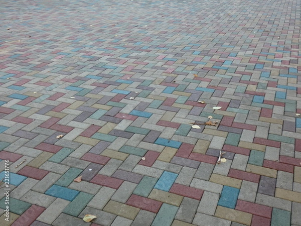 Obraz Surface of multi-colored paving slabs