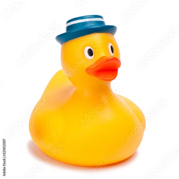 Obraz Yellow rubber duck isolated on white background.
