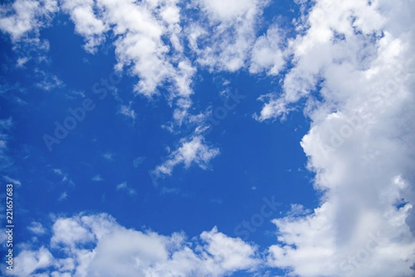 Obraz blue sky with white clouds