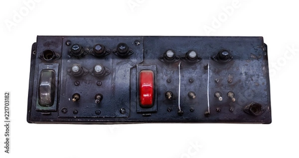 Fototapeta control panel with fighter I-16, isolate