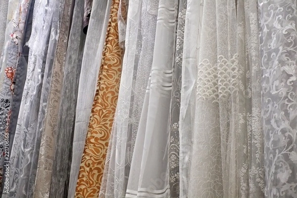 Obraz Various textile fabrics on display in the store