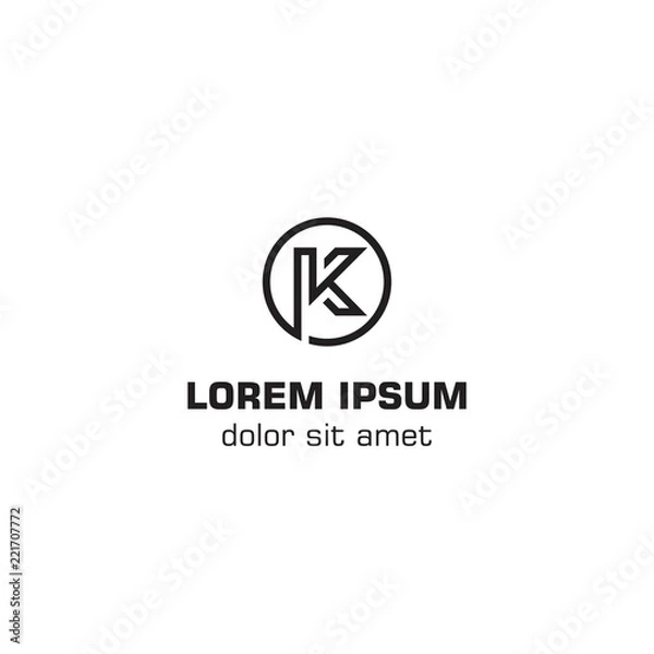 Fototapeta letter K logo template
