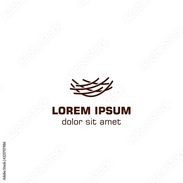 Obraz bird nest icon logo