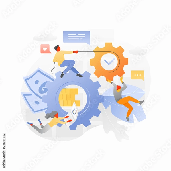 Fototapeta Business Processing with a Team