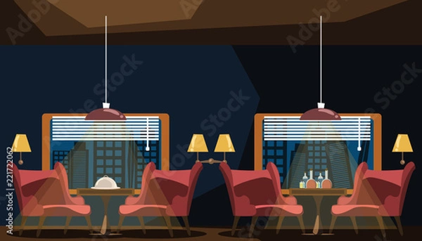 Fototapeta restaurant interior vector illustration 