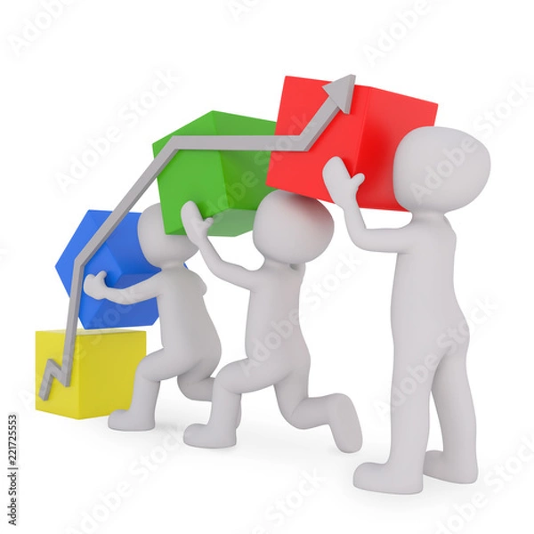 Obraz men holding bricks