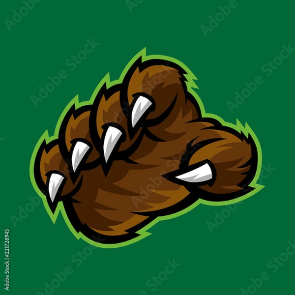 Obraz Grizzly bear claw vector illustration