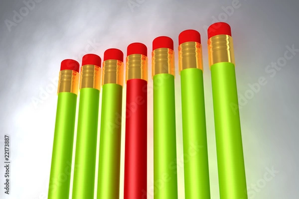 Obraz Close Up of Pencils illustration in three dimensional