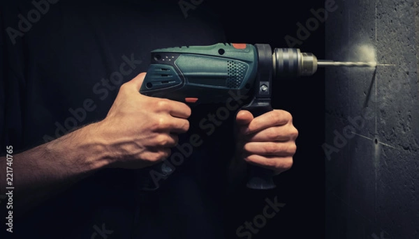 Fototapeta Impact drill at work