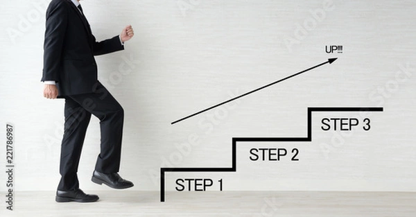 Fototapeta ビジネスイメージ―ステップアップ