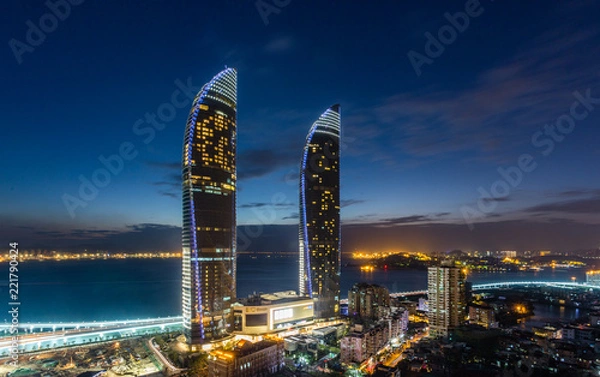 Obraz xiamen skyline at night