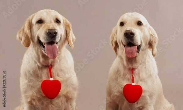 Obraz two dogs two hearts