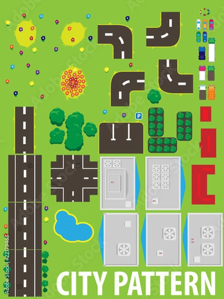 Obraz Vector Pattern City. Top view.