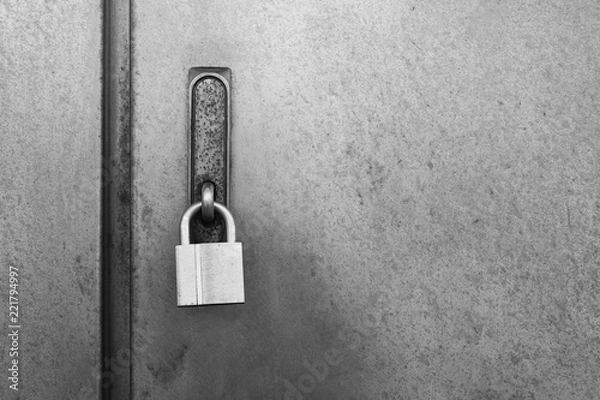 Obraz padlock on metal cabinet