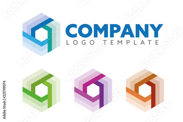 Fototapeta Vector company logo template with cube symbol