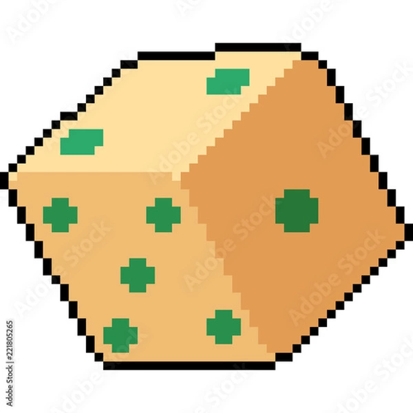 Fototapeta vector pixel art dice roll