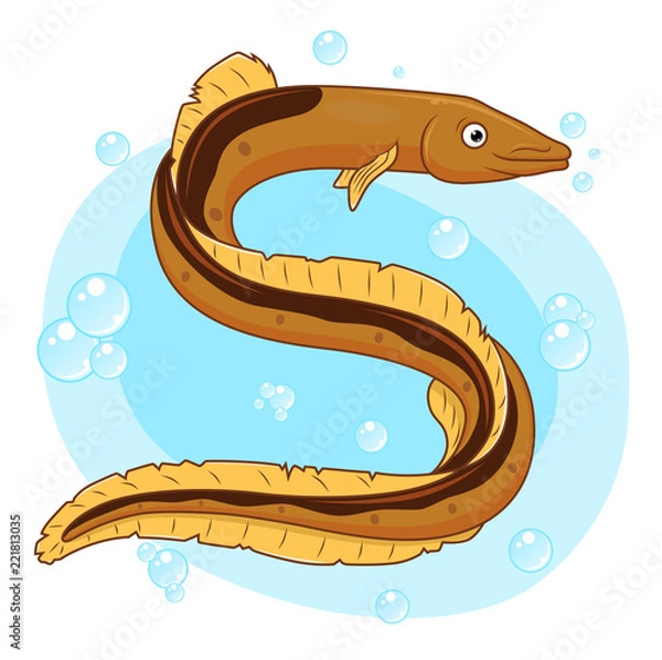 Fototapeta Cheerful eel fish