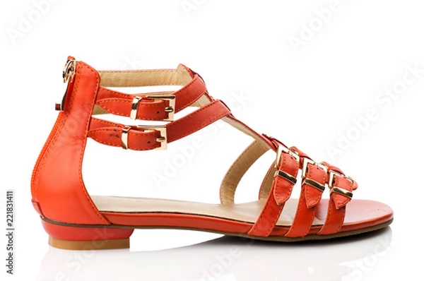 Obraz Orange sandal isolated on white background.
