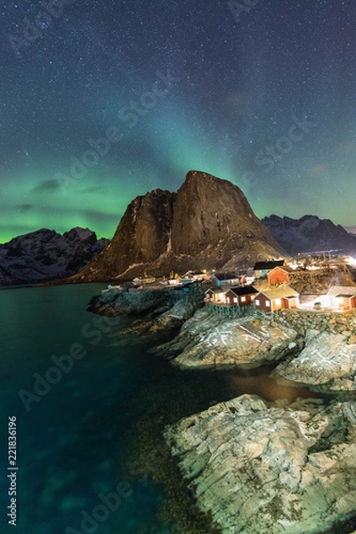 Obraz Hamnoy aurora borealis