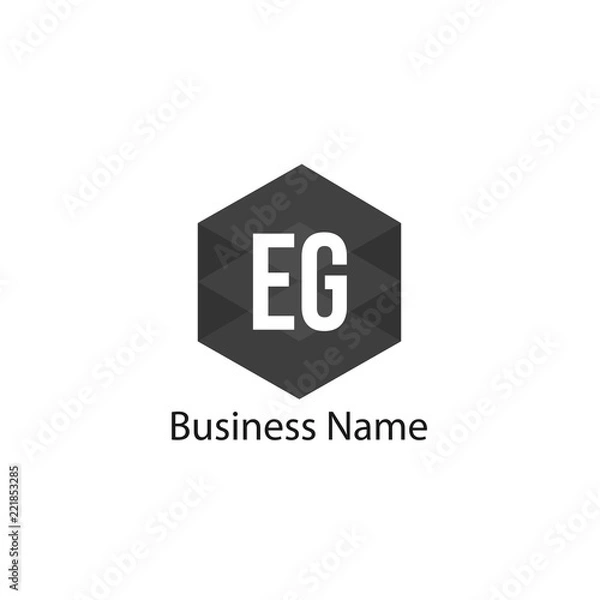Fototapeta Initial Letter EG Logo Template Design