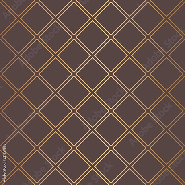 Fototapeta Art Deco Pattern Golden Squares Lines Background