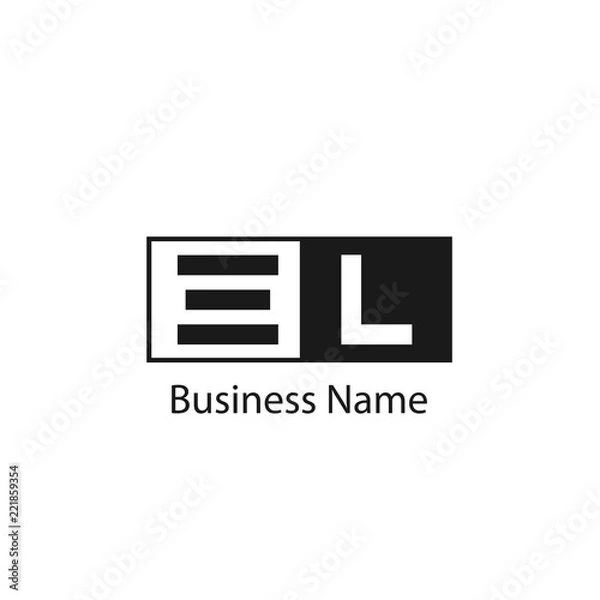 Obraz Initial Letter EL Logo Template Design
