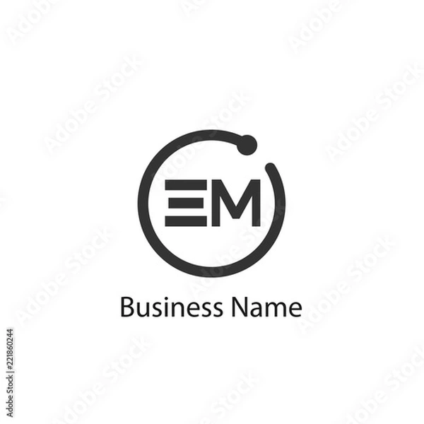 Obraz Initial Letter EM Logo Template Design