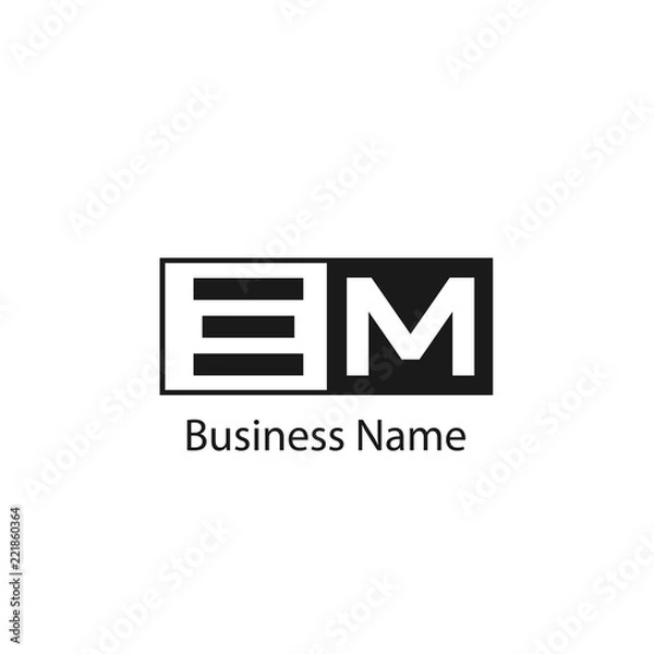 Obraz Initial Letter EM Logo Template Design