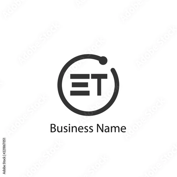 Obraz Initial Letter ET Logo Template Design