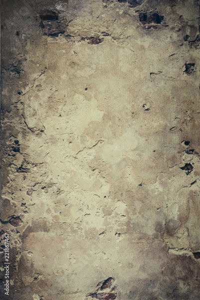 Fototapeta Old grunge stone wall texture and pattern background for halloween design and text