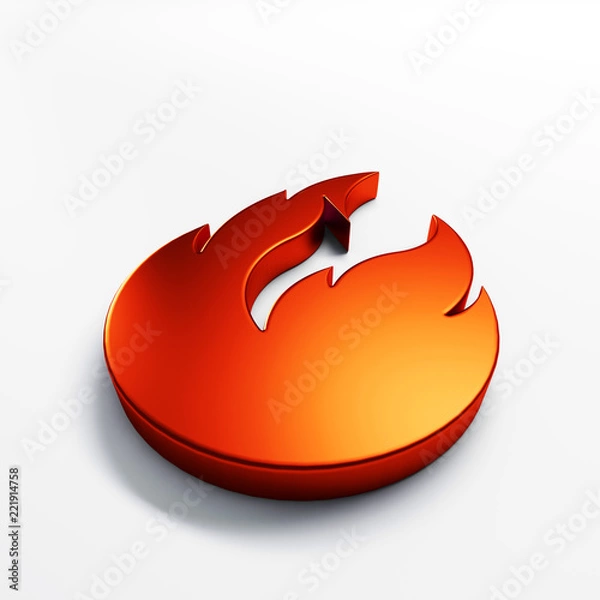 Obraz Fire flame with negative space. 3D render illustration
