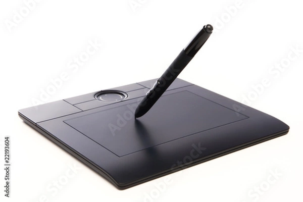 Obraz Electronic drawing pen tablet isolated