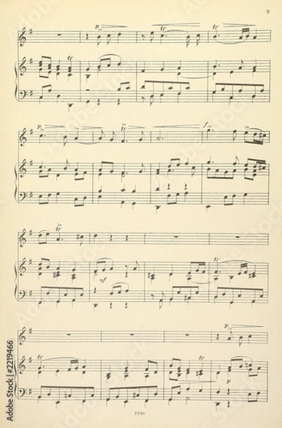 Fototapeta stary wynik muzyczny - bez tekstu