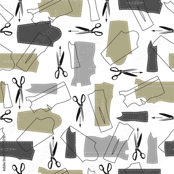 Obraz Sewing pattern flat