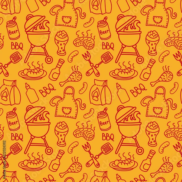 Fototapeta  seamless barbecue pattern