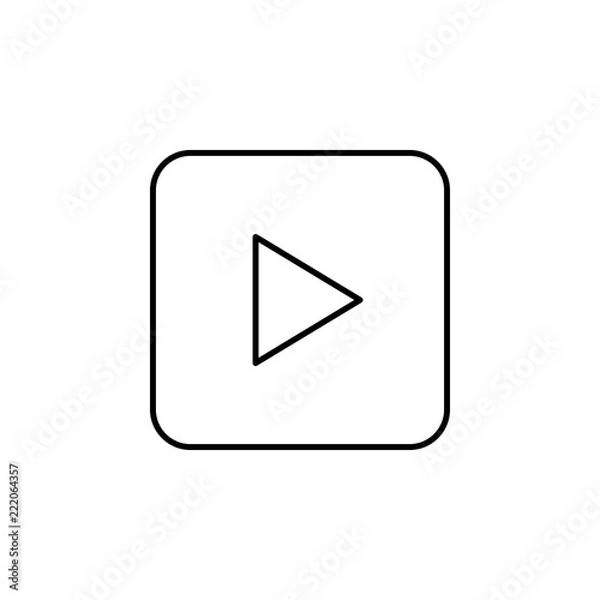 Fototapeta Play sign icon. Element of image sign for mobile concept and web apps illustration. Thin line icon for website design and development, app development. Premium icon